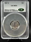 1947-S  Dime CAC MS 64 Blazing Cartwheel Luster