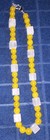 😍💝💝 9 - 1/2 " INCH WHITE QUARTZ & YELLOW ONYX NECKLACE ,"BRAND NEW" !!!