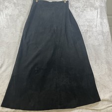 Women  s Suede Maxi Skirt 8 Black Vintage Whimsy goth Dark Academia