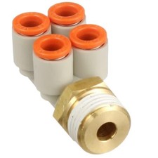 SMC CORPORATION KQ2ZD07-36AS Double Branch Universal Elbow Fitting for 1/4"