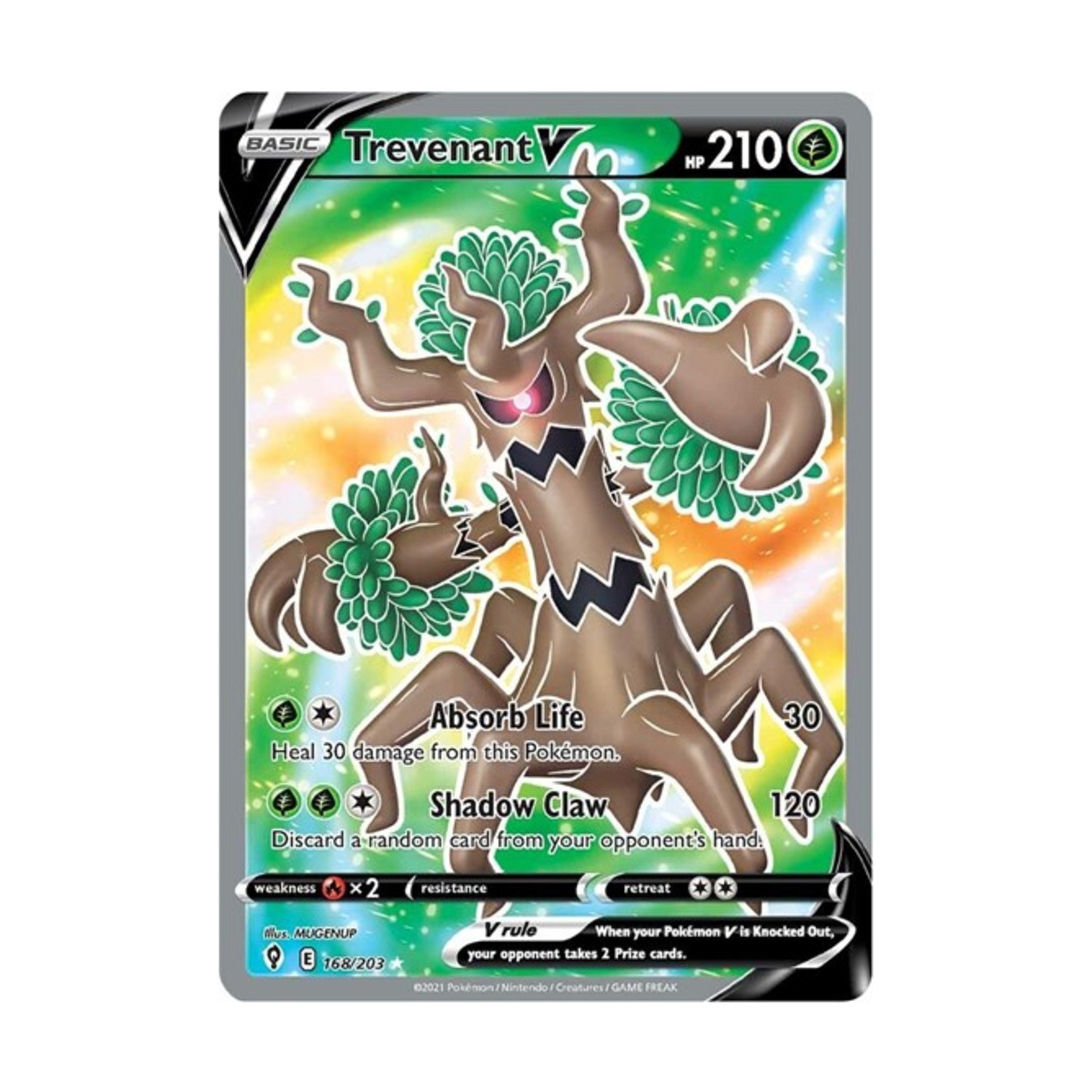Pokemon SWSH07: Evolving Skies Trevenant V (Full Art) (UR) #168/203 (Holo) NM