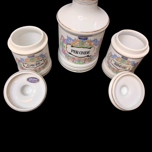 Lot of 3 Small Antique Painted Porcelain Apothecary Medical Medicine Jars - 第 3/9 張圖片