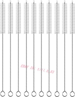 EXTRA LONG STRAW CLEANING BRUSH SET 12IN 12MM FOR BOTTLE SIPPY CUP 10 PACK