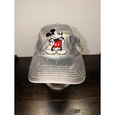 Disney Parks Mickey Mouse Metallic Silver Iridescent Baseball Cap Hat Adult