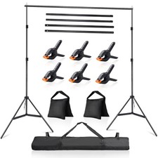 Photo Video Studio 10x7Ft WxH Adjustable Background Stand Backdrop Support Sys