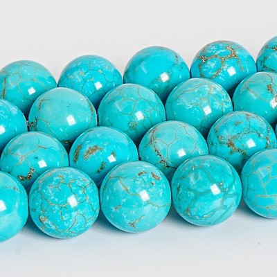 Blue green Round Turquoise Beads Grade AA Gemstone Loose Beads 4/6/8/10MM 