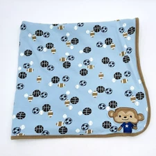 Carter's Baby Blanket Monkey Sports Child of Mine Football Soccer Baseball