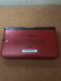 Nintendo 3DS XL Red/Black Console Tested Working W Stylus/Case/32GB SD Card