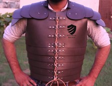 Handmade Brown Leather Lorica Segmentata Armor For SCA LARP Rennaissance Armor