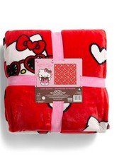 Hello Kitty Valentine's Day Red Blanket Plush Full/Queen 90in X 90in NWT Hearts