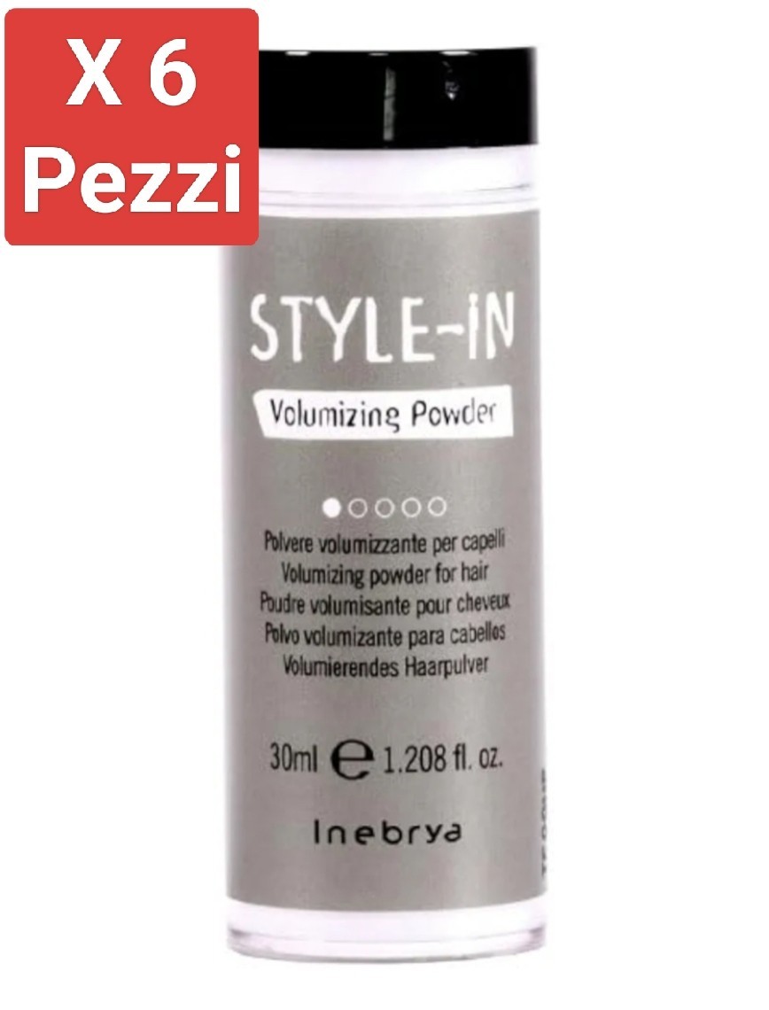 Inebrya Style-In Volumizing Powder Polvere Volumizzante Capelli 30 ml - 6 Pezzi