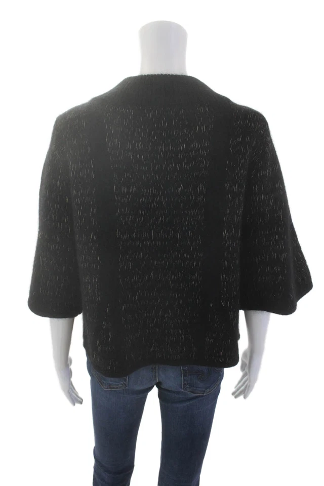 Suéter Nanette Lepore Mujer Lana Abotonada Manga Corta Negro Talla S Foto 3 de 4