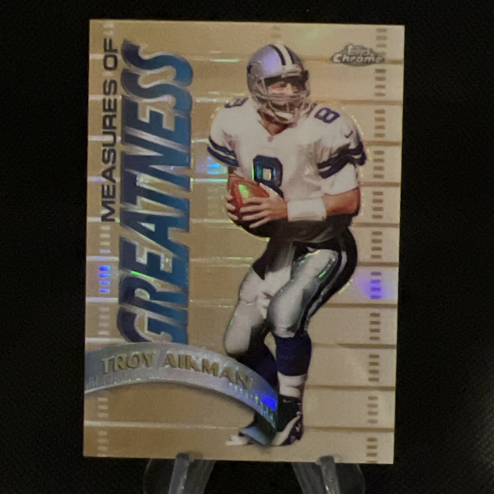 TROY AIKMAN 1998 Topps Chrome Measures Of Greatness REFRACTOR #MG7 Cowboys HOF