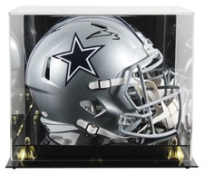 Cowboys George Pickens Signed Full Size Speed Rep Helmet W/ Case JSA Witness