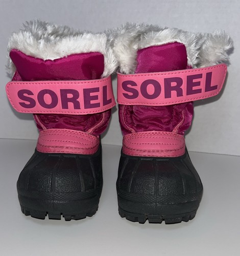 SOREL Commander Kids Infant Winter Boots NV 1877-652 Pink Baby Size 6 Snow Boots - Picture 1 of 6