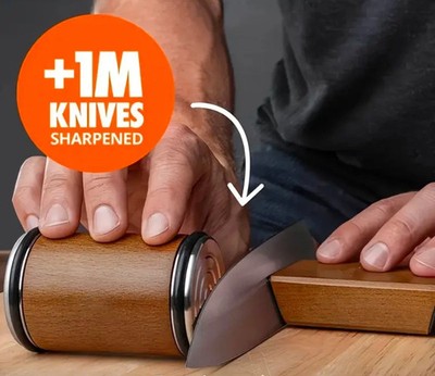 Precision Kitchen Knife Sharpener With Diamond & Ceramic Steel, Adjustable Angle