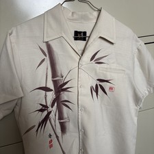 Iolani Hawaii Vintage Hawaiian Shirt Tan Large Aloha 70's Japan Bamboo Wedding
