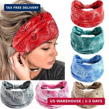 6 Pack Wide Headbands for Women Boho Twist Knotted Head Wraps Elastic Non-Slip T