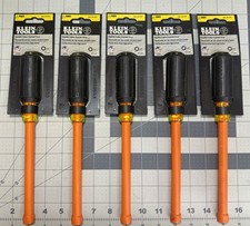 (5) New Klein Tools 3/8โ Insulated Nut Driver (6-Inch Hollow Shaft) MADE IN USA