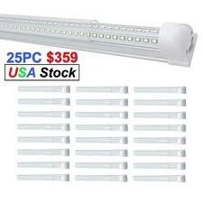 25Pack 8FT LED Shop Lights Fixture  Garage Workshop Linkable Ceiling Lights 100W