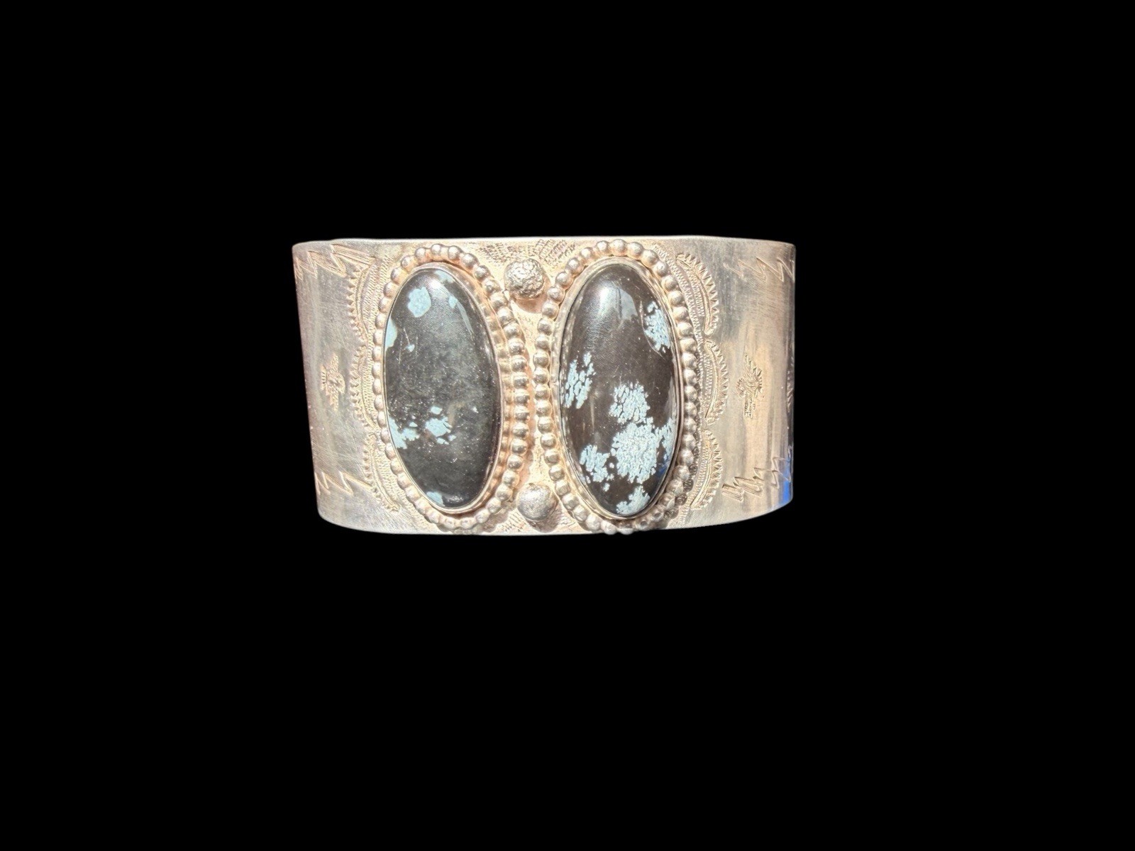 Signed Native American Double  Snowflake Obsidian… - image 16