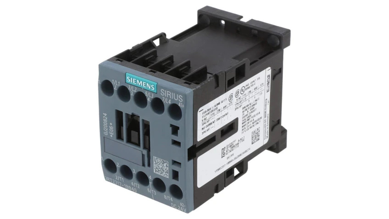3RT2317-1BB40 Contactor 4-pole NO x4, 24VDC, 12A, for panel, for DIN rail /T2UK