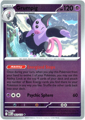 Pokemon - Grumpig 063/132  - Reverse Holo - Mega Evolution - New