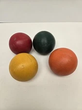 Vintage Croquet Balls Set of 4 Plastic 3.25” Replacement Parts Retro Game