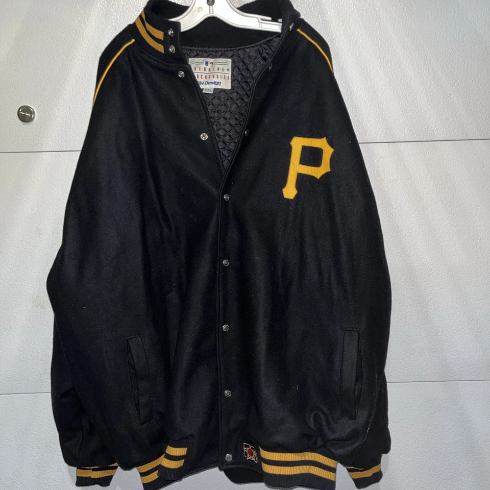 VTG Jh Design MLB Pittsburg Pirates Letterman Jacket Mens Sz 6XL Wool Made N USA - Image 2 of 4