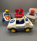 Vintage Playmobil Junior lot Race Cars &  Dump Truck With People