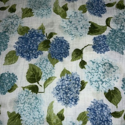 Mud Pie Baby Swaddle Blanket Hydrangeas 47 Inches X 49 Inches Muslin