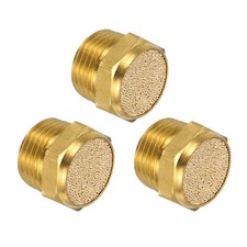 3 pcs Pneumatic Exhaust Muffler, 3/8" NPT Male Sintered Bronze Muffler
