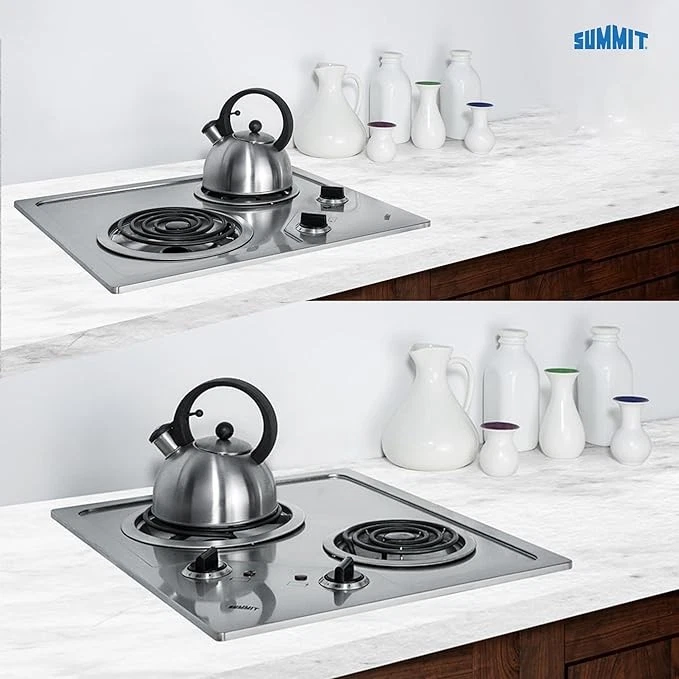 Summit 21 дюйм 2 горелки электрическая варочная панель. 115 В, совместимый с ADA, нержавеющая сталь - Изображение 4 из 4