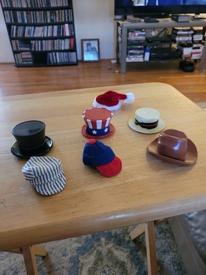 Lot of 7 Ken/Barbie Doll Size Hats Many Holiday Theme