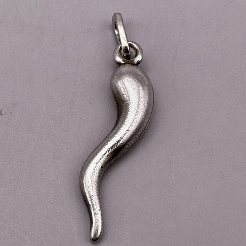 3.5 Inch Large Cornicello Italian Horn Pendant - Real 925 Sterling Silver