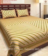Attaartive Printed Home Decor Cotton Double Bed Sheet With 2 Pillow Cover 90x100