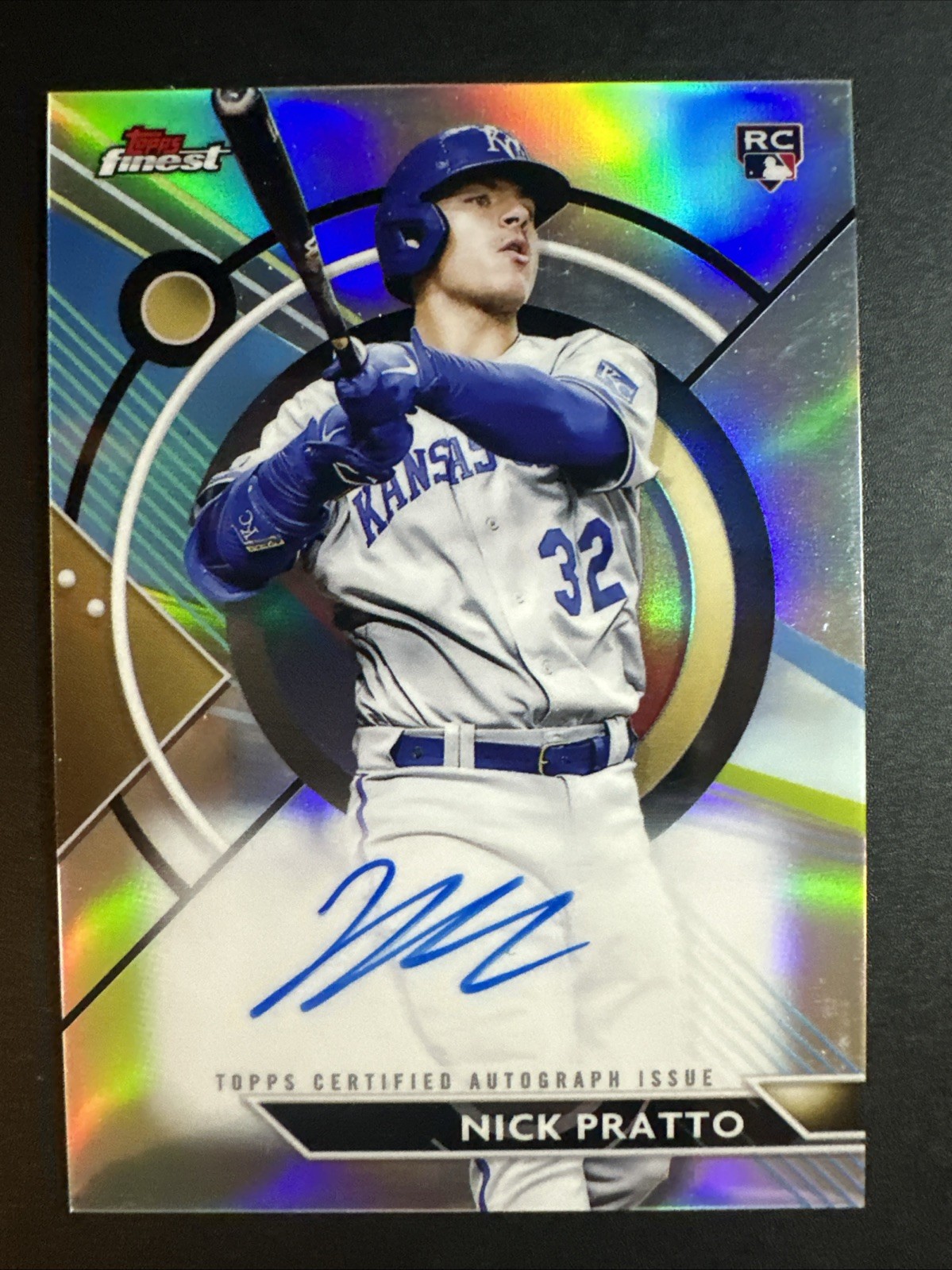 2023 Topps Finest Baseball Nick Pratto Refractor RC Auto #FA-NP Royals