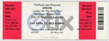 2022 Spoon Margaret Glaspy Full Complete Concert Ticket Stub Milwaukee WI