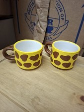 Pair Of Small Giraffe Mugs. New