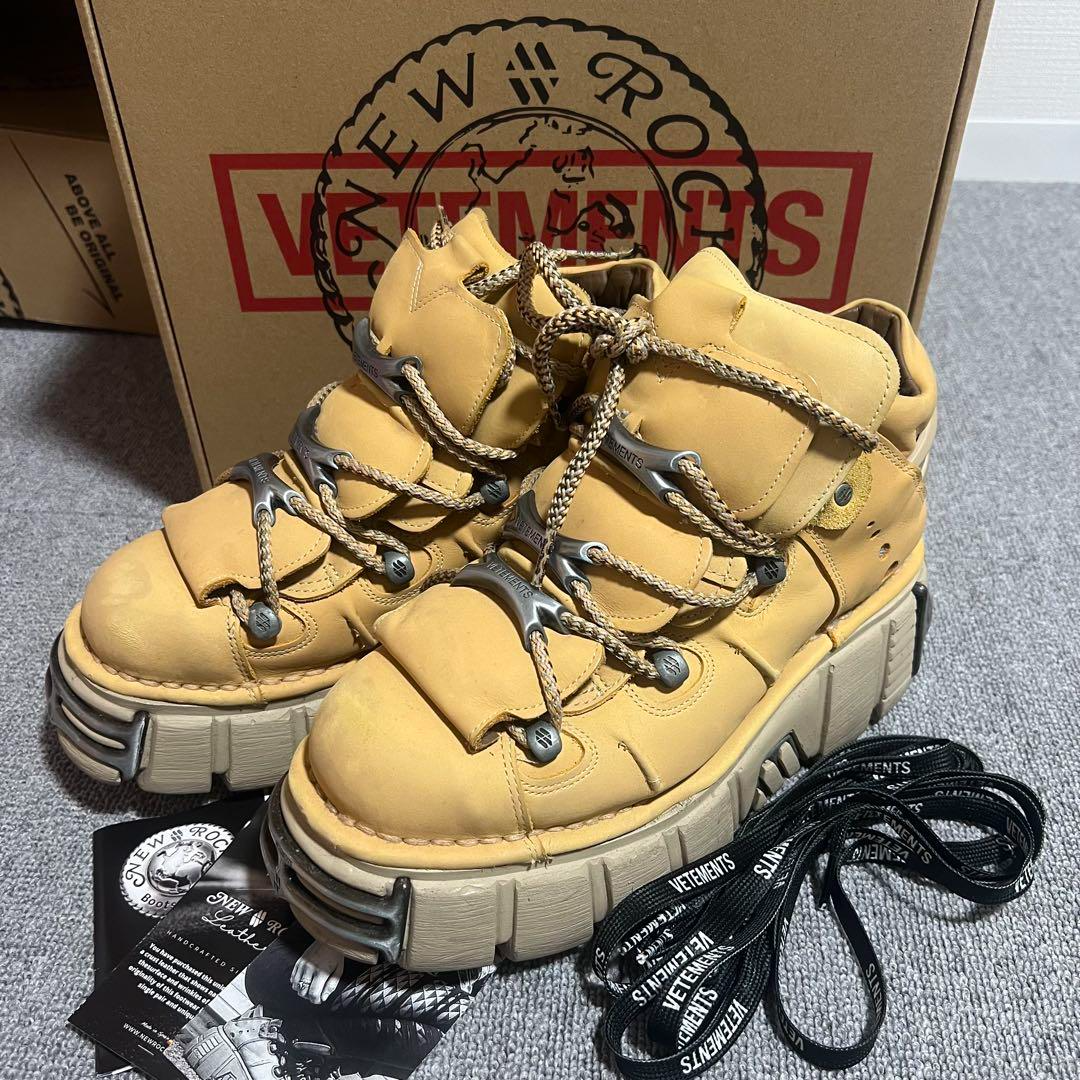 VETEMENTS x NEW ROCK Platform Sneakers 5012 Leather Caramel Nubuk