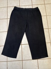 EILEEN FISHER WOMAN Dark Charcoal Gray Silk Knit Pull On Wide Leg Pants Sz 2X