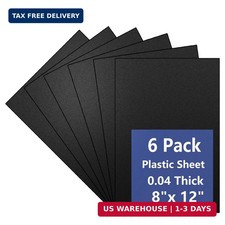 6 Pack Black Plastic Sheet 8x12x0.04 in Flexible High Tensile Plastic Sheets Bla
