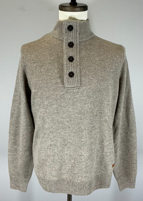 Barbour Patch Men's Size M Stone Wool Half Zip Sweater NWT