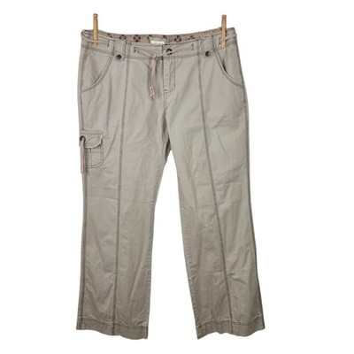 Vtg Y2K Maurices Chino Khaki Pants Size 15/16 39x31.5 Mid Rise Wide Leg Cargo 