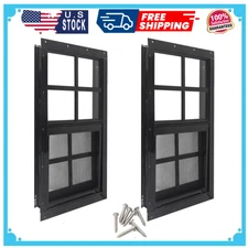 12 X 18 Shed Windows with Tempered Glass and Fiberglass Screen, 2 Pack