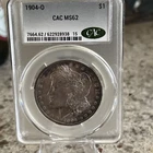 1904-o Morgan Silver Dollar Ms62 CAC Toning Obverse and Reverse