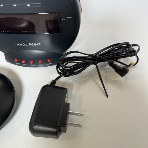 Sveglia Sonic Alert Sonic Bomb con Scuotitore Letto Vibrante Nero Rosso Testata - Foto 4 di 10