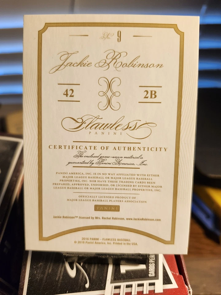 2018 Panini Flawless Джеки Робинсон 23/25 отличный материал - Изображение 2 из 2