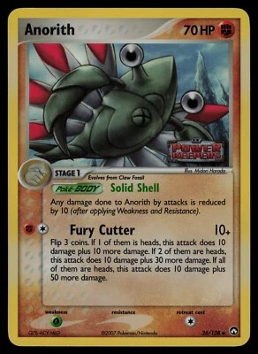 Anorith - 26/108 - Pokemon Card Ex Power Keepers Reverse Holo Rare - LP - Photo 1/2