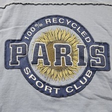 Vintage Paris Sport Club Cropped Sweatshirt Blue Large